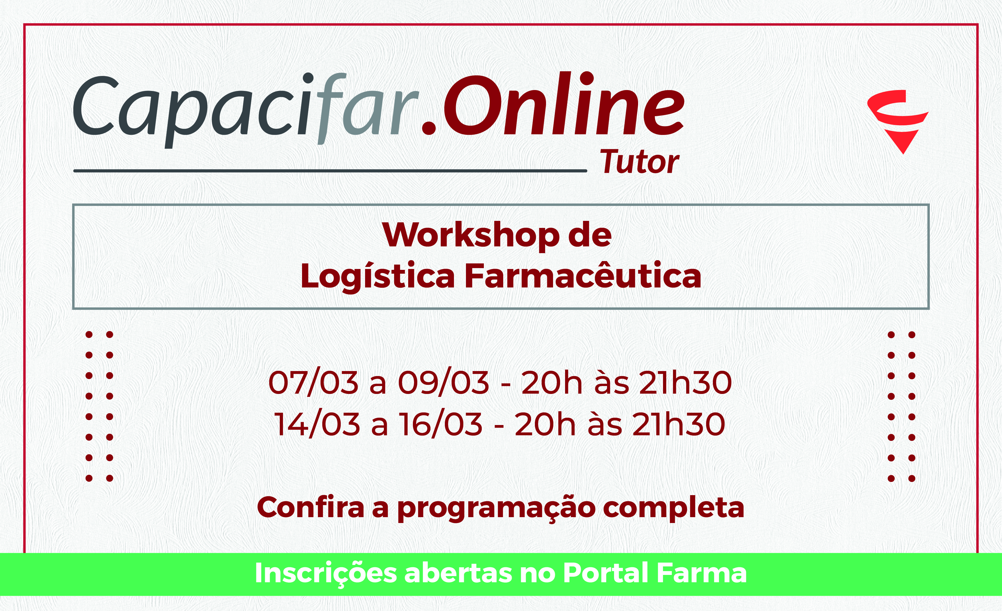 Inscrições abertas para o Workshop Logística Farmacêutica